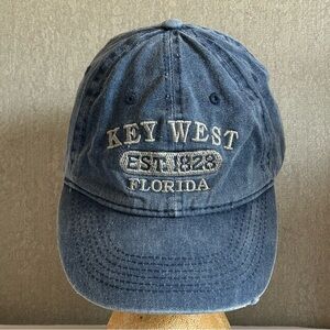Vintage Key West Florida souvenir baseball cap featuring "EST. 1828" embroidery.